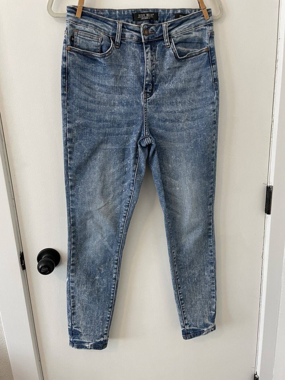 Judy Blue Jeans Womens 7/28 Blue Skinny Fit Acid Wash JB88158 0029
